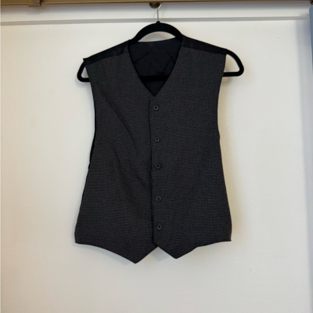 Vintage Reversible Black & Grey Houndstooth and Paisley Suit Vest